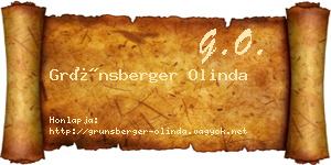 Grünsberger Olinda névjegykártya
